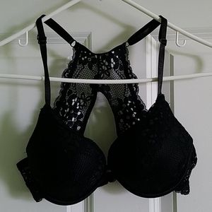 Floral Lace Back Push Up Bra